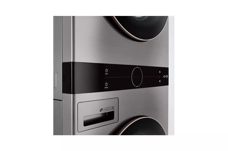 LG Single Unit Front Load LG WashTower™ with Center Control™ 4.5 cu. ft. Washer and 7.4 cu. ft. Gas Dryer - Graphite Steel (WKG101HVA)