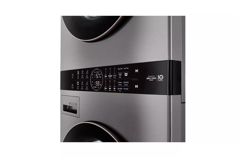 LG Single Unit Front Load LG WashTower™ with Center Control™ 4.5 cu. ft. Washer and 7.4 cu. ft. Gas Dryer - Graphite Steel (WKG101HVA)