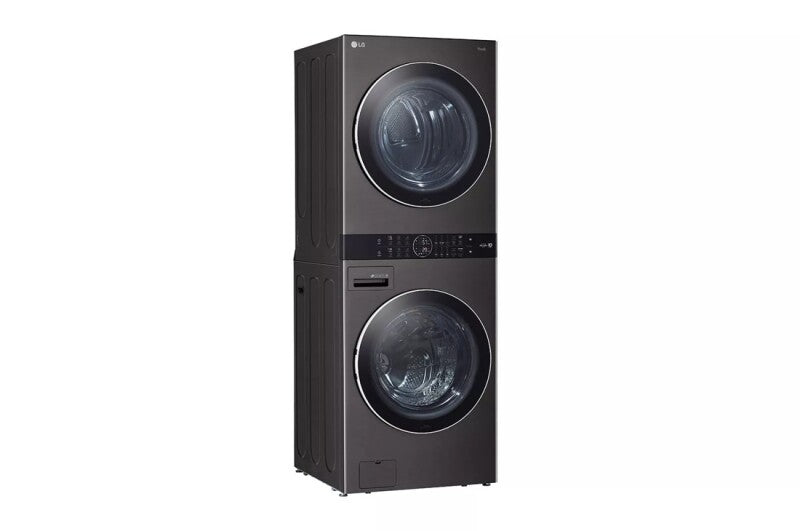 LG Single Unit Front Load Washtower™ With Center Control™ 4.5 Cu. Ft. Washer And 7.4 Cu. Ft. Gas Dryer - Black Steel (WKGX201HBA)