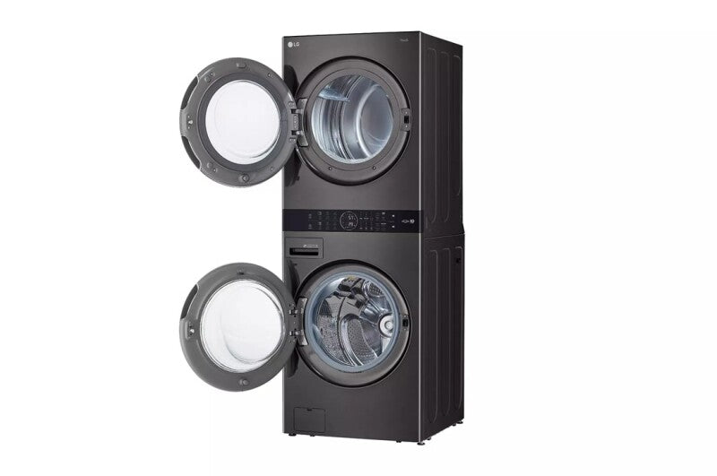 LG Single Unit Front Load Washtower™ With Center Control™ 4.5 Cu. Ft. Washer And 7.4 Cu. Ft. Gas Dryer - Black Steel (WKGX201HBA)