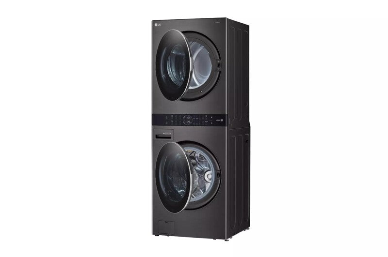 LG Single Unit Front Load Washtower™ With Center Control™ 4.5 Cu. Ft. Washer And 7.4 Cu. Ft. Gas Dryer - Black Steel (WKGX201HBA)