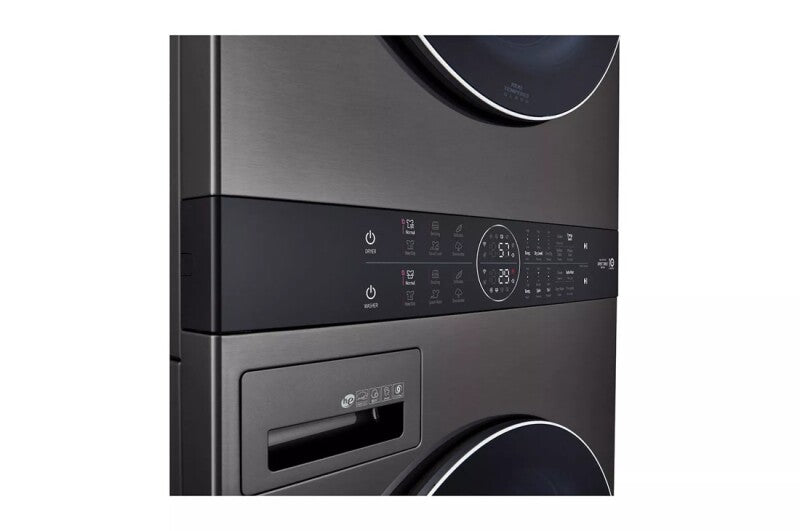 LG Single Unit Front Load Washtower™ With Center Control™ 4.5 Cu. Ft. Washer And 7.4 Cu. Ft. Gas Dryer - Black Steel (WKGX201HBA)