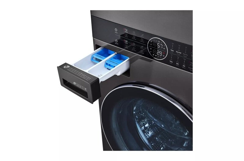 LG Single Unit Front Load Washtower™ With Center Control™ 4.5 Cu. Ft. Washer And 7.4 Cu. Ft. Gas Dryer - Black Steel (WKGX201HBA)