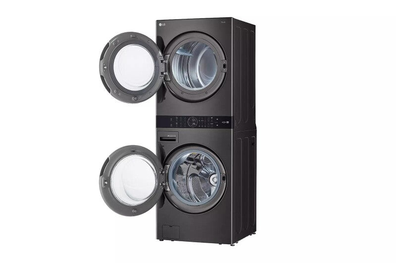 LG Single Unit Front Load LG WashTower™ with Center Control™ 4.5 cu. ft. Washer and 7.4 cu. ft. Gas Dryer - Black (WKGX201HBA)
