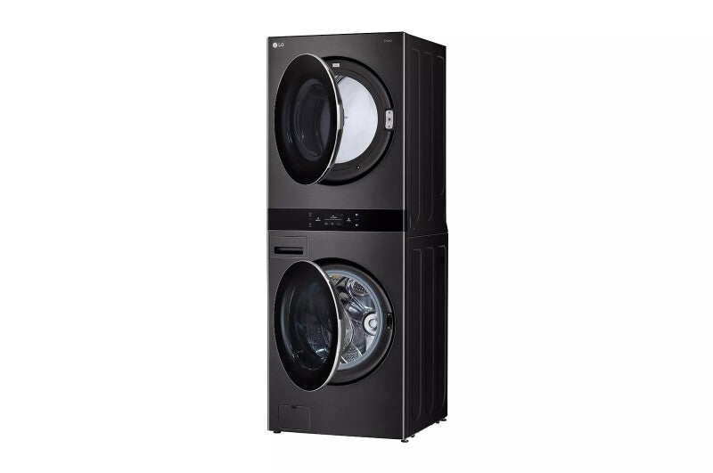 LG Single Unit Front Load Washtower™ With Center Control® 5.0 Cu. Ft. Washer & 7.4 Cu. Ft. Gas Dryer - Black Steel (WKGX301HBA)