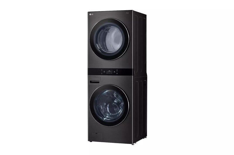 LG Single Unit Front Load LG WashTower™ with Center Control® 5.0 cu.ft. Washer & 7.4 cu.ft. Gas Dryer - Black (WKGX301HBA)