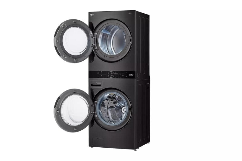 LG LG WashTower™ Single Unit Front Load 4.5 cu. ft. Washer and 7.2 cu. ft. Heat Pump Ventless Dryer - Black (WKHC202HBA)
