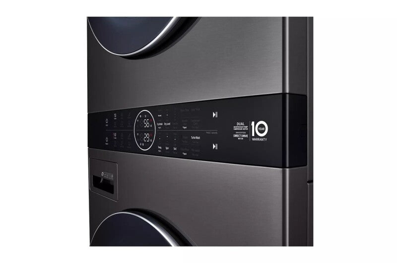 LG LG WashTower™ Single Unit Front Load 4.5 cu. ft. Washer and 7.2 cu. ft. Heat Pump Ventless Dryer - Black (WKHC202HBA)