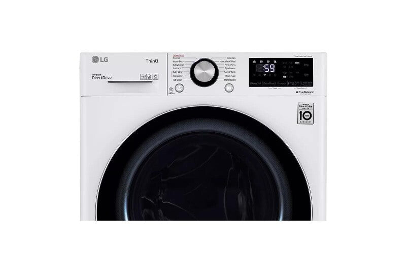 LG 2.4 cu.ft. Smart wi-fi Enabled Compact Front Load Washer with Built-In Intelligence - White (WM1455HWA)
