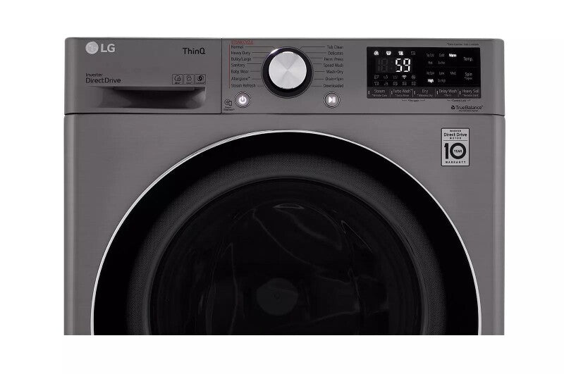 LG 2.4 Cu. Ft. Smart Wi-fi Enabled Compact Front Load All-in-one Washer/dryer Combo With Built-in Intelligence - Graphite Steel (WM3555HVA)