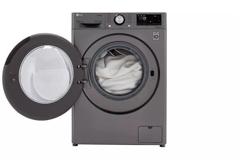LG 2.4 Cu. Ft. Smart Wi-fi Enabled Compact Front Load All-in-one Washer/dryer Combo With Built-in Intelligence - Graphite Steel (WM3555HVA)