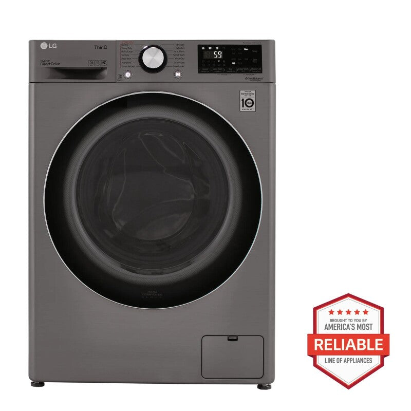 LG 2.4 Cu. Ft. Smart Wi-fi Enabled Compact Front Load All-in-one Washer/dryer Combo With Built-in Intelligence - Graphite Steel (WM3555HVA)