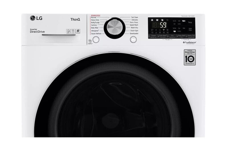 LG 2.4 Cu. Ft. Smart Wi-fi Enabled Compact Front Load All-in-one Washer/dryer Combo With Built-in Intelligence - White (WM3555HWA)
