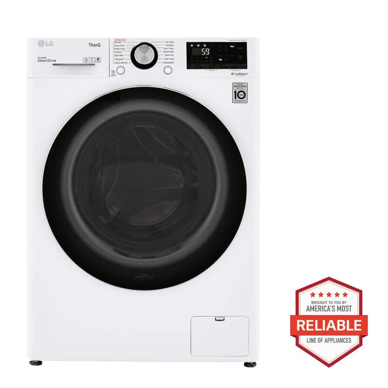 LG 2.4 Cu. Ft. Smart Wi-fi Enabled Compact Front Load All-in-one Washer/dryer Combo With Built-in Intelligence - White (WM3555HWA)