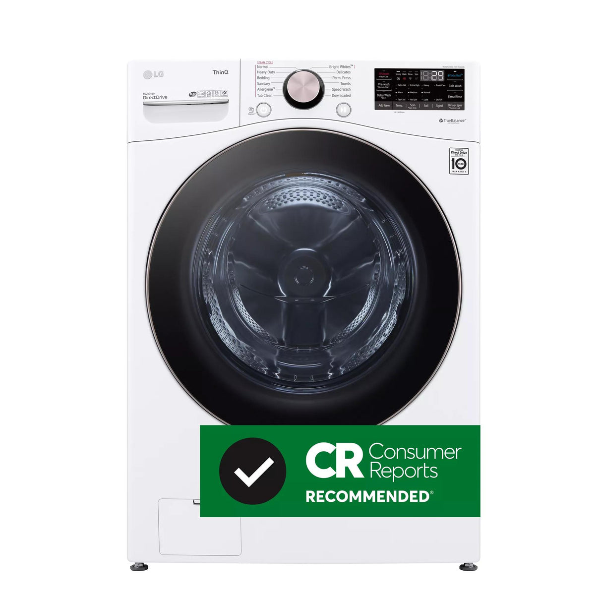 LG 4.5 cu. ft. Ultra Large Capacity Smart wi-fi Enabled Front Load Washer with TurboWash™ 360° and Built-In Intelligence - White (WM4000HWA)