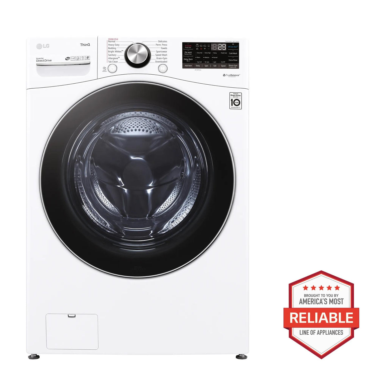 LG 5.0 cu. ft. Front Load Washer with TurboWash™ 360° and Built-In Intelligence (WM4200HWA) - White (WM4200HWA)