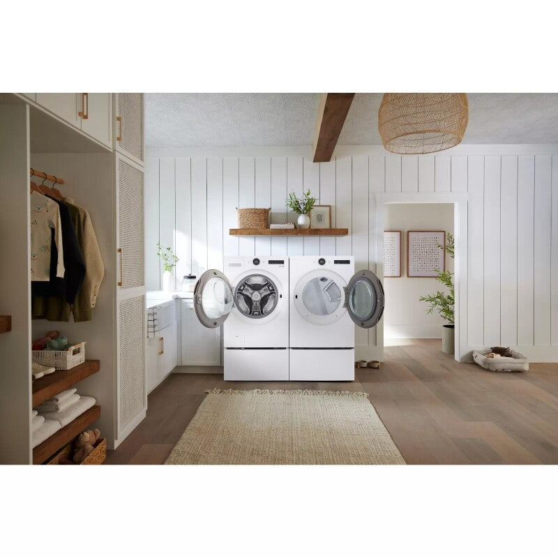 LG 5.0 Cu. Ft. Mega Capacity Smart Front Load Energy Star Washer With Turbowash® 360° And Ai Dd® Built-in Intelligence - White (WM6500HWA)