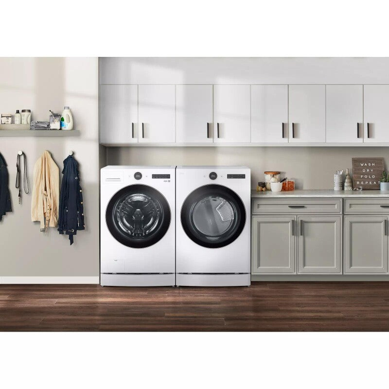 LG 5.0 Cu. Ft. Mega Capacity Smart Front Load Energy Star Washer With Turbowash® 360° And Ai Dd® Built-in Intelligence - White (WM6500HWA)