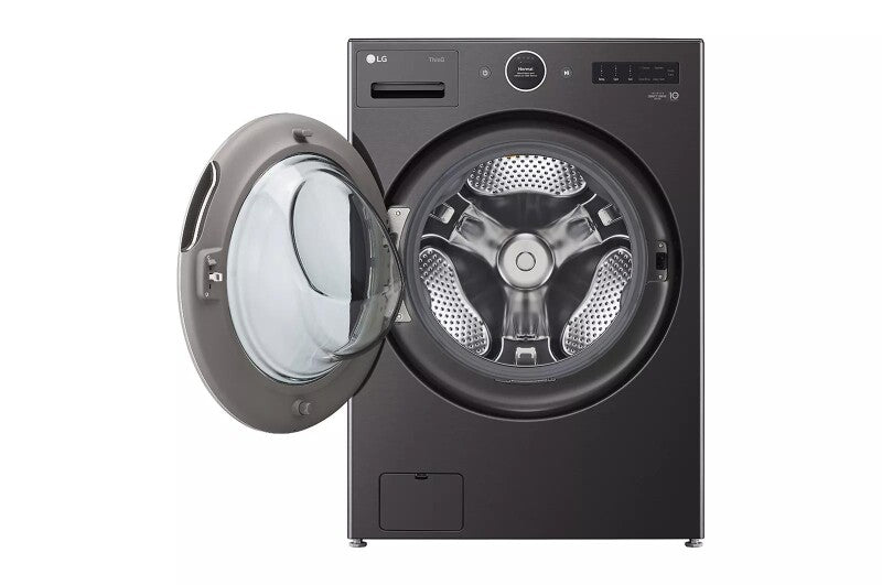 LG 5.0 Cu. Ft. Mega Capacity Smart Front Load Washer With Ai Dd® 2.0 Built-in Intelligence & Turbowash® 360° - Black Steel (WM6700HBA)