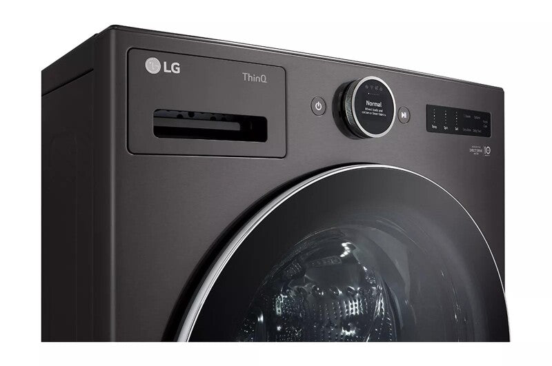 LG 5.0 Cu. Ft. Mega Capacity Smart Front Load Washer With Ai Dd® 2.0 Built-in Intelligence & Turbowash® 360° - Black Steel (WM6700HBA)