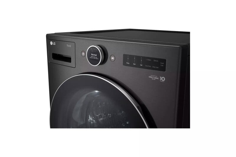 LG 5.0 Cu. Ft. Mega Capacity Smart Front Load Washer With Ai Dd® 2.0 Built-in Intelligence & Turbowash® 360° - Black Steel (WM6700HBA)