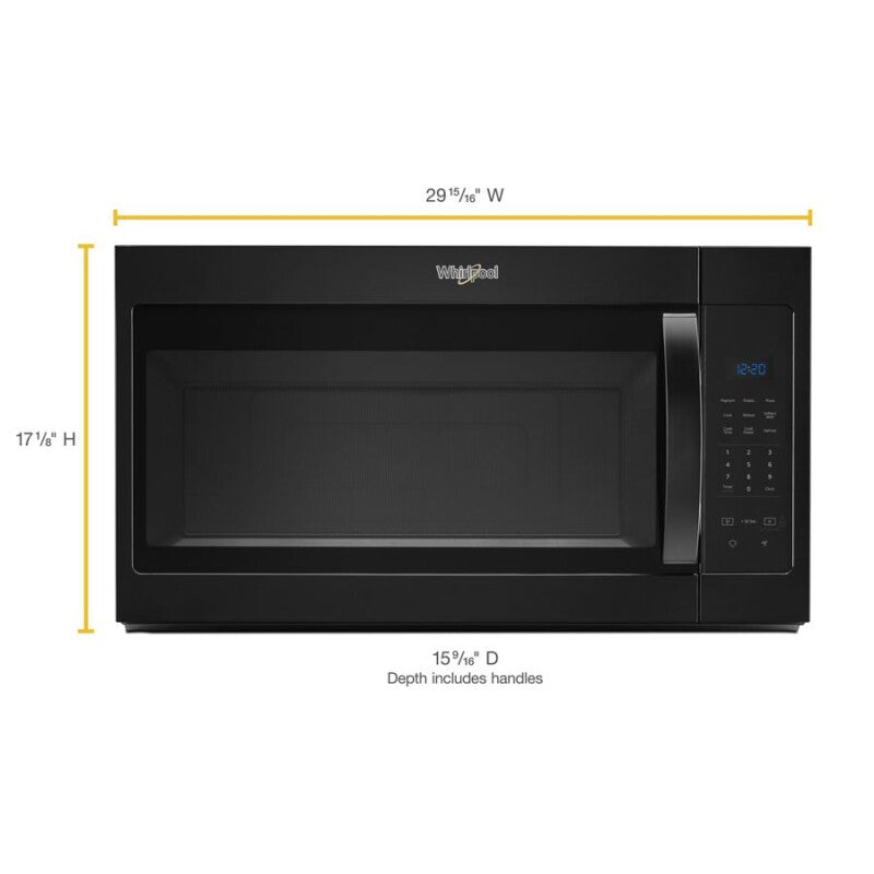 Whirlpool 1.7 cu. ft. Microwave Hood Combination with Electronic Touch Controls - Black (WMH31017HB)