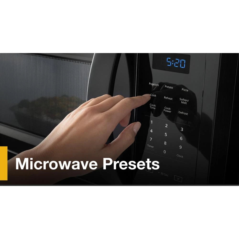 WHIRLPOOL 1.7 cu. ft. Microwave Hood Combination with Electronic Touch Controls - Black (WMH31017HB)