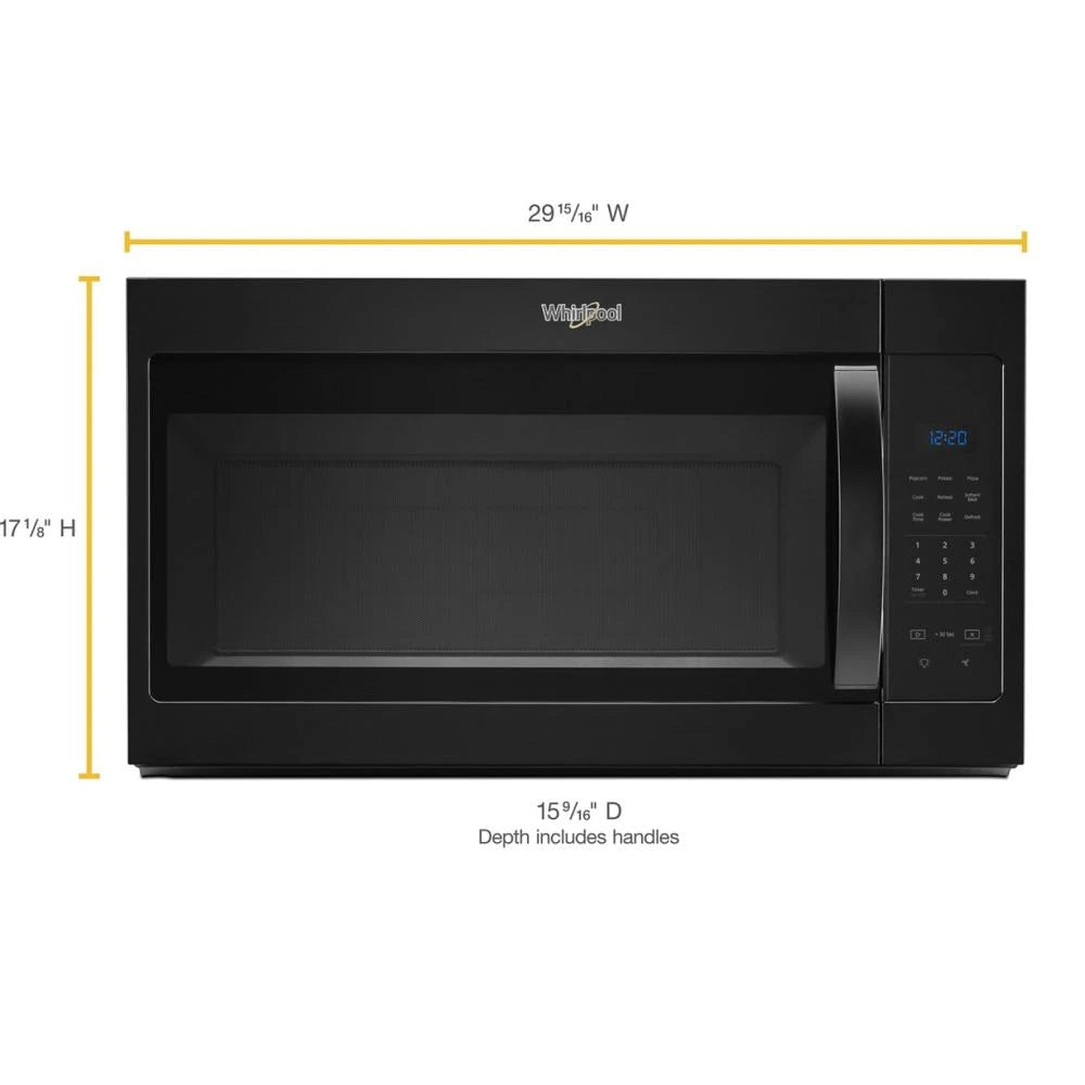 WHIRLPOOL 1.7 cu. ft. Microwave Hood Combination with Electronic Touch Controls - Black (WMH31017HB)