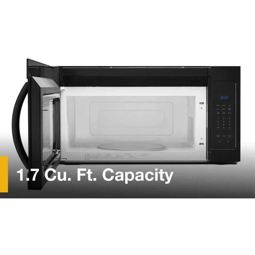 WHIRLPOOL 1.7 cu. ft. Microwave Hood Combination with Electronic Touch Controls - Black (WMH31017HB)