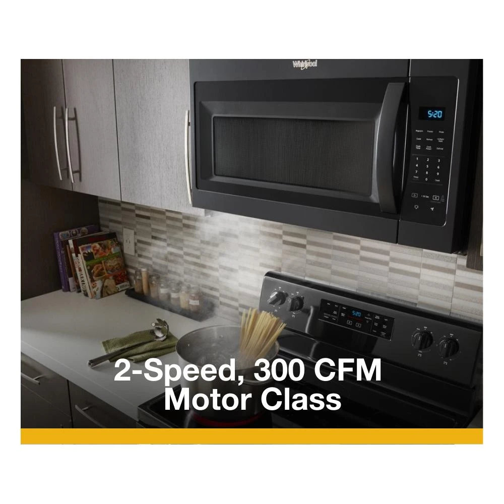 WHIRLPOOL 1.7 cu. ft. Microwave Hood Combination with Electronic Touch Controls - Black (WMH31017HB)