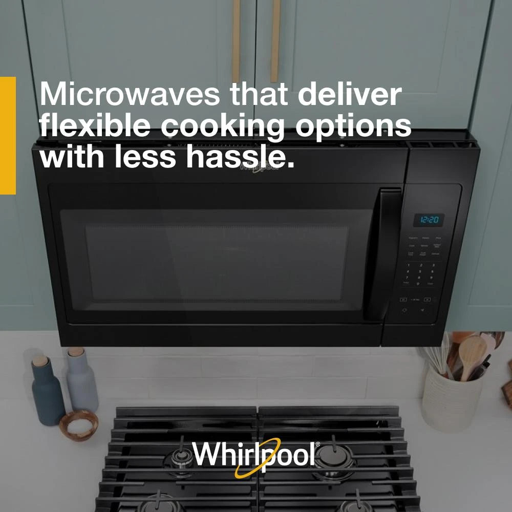 WHIRLPOOL 1.7 cu. ft. Microwave Hood Combination with Electronic Touch Controls - Black (WMH31017HB)
