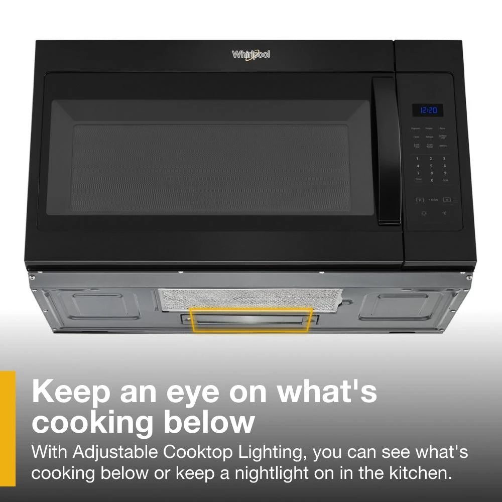 WHIRLPOOL 1.7 cu. ft. Microwave Hood Combination with Electronic Touch Controls - Black (WMH31017HB)