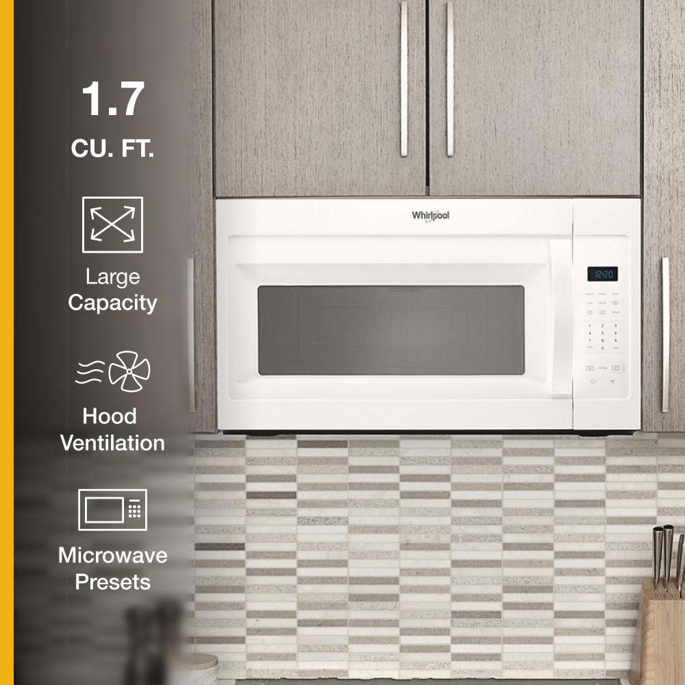 Whirlpool 1.7 cu. ft. Microwave Hood Combination with Electronic Touch Controls - White (WMH31017HW)