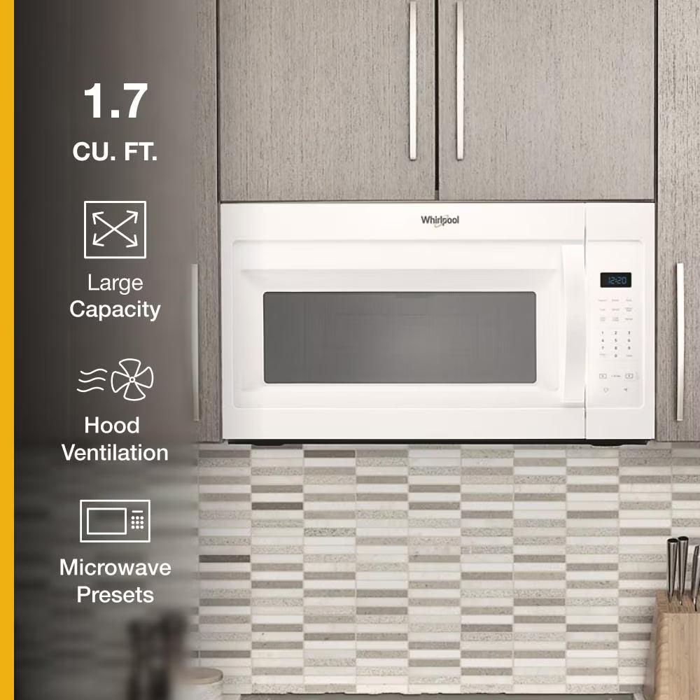Whirlpool 1.7 cu. ft. Microwave Hood Combination with Electronic Touch Controls - White (WMH31017HW)