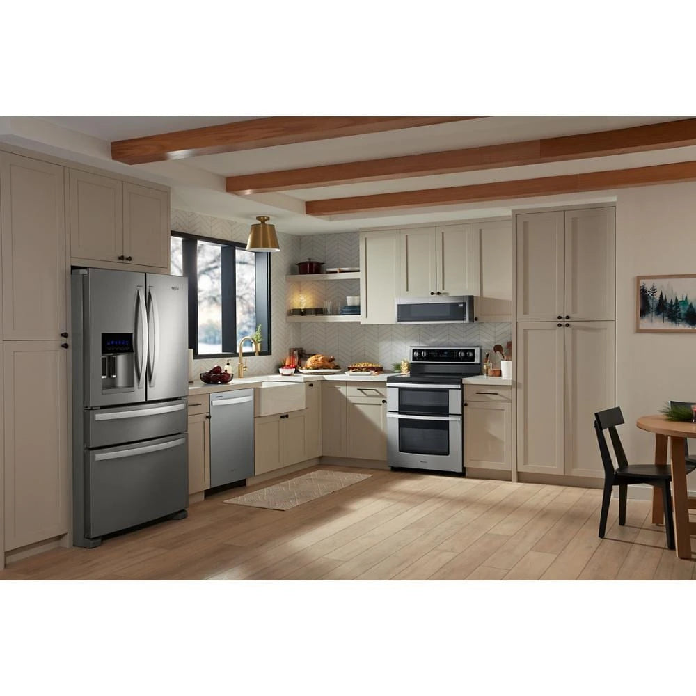 Whirlpool 1.1 cu. ft. Low Profile Microwave Hood Combination - Black-on-Stainless (WML55011HS)