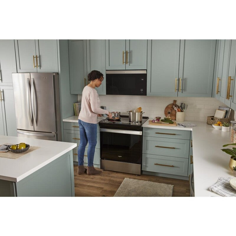 Whirlpool 1.1 Cu. Ft. Flush Mount Microwave with Turntable-Free Design - Fingerprint Resistant Stainless Steel (WMMF5930PZ)
