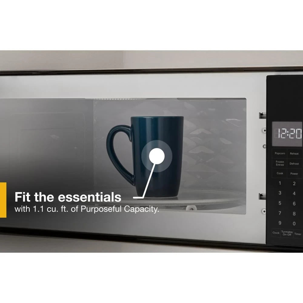 WHIRLPOOL 1.1 cu. ft. Built-In Microwave with Slim Trim Kit - 14" Height - Stainless Steel (WMT50011KS)