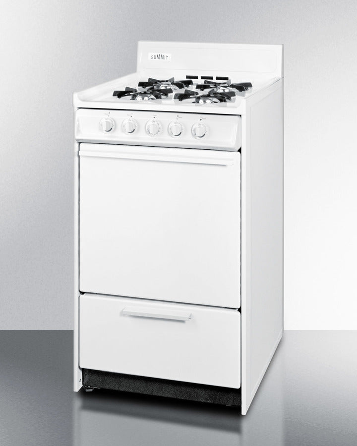 SUMMIT 20" Wide Gas Range - White (WNM1107)