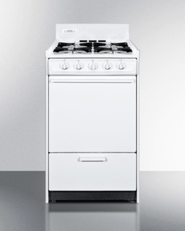 Summit 20" Wide Gas Range - White (WNM1107)
