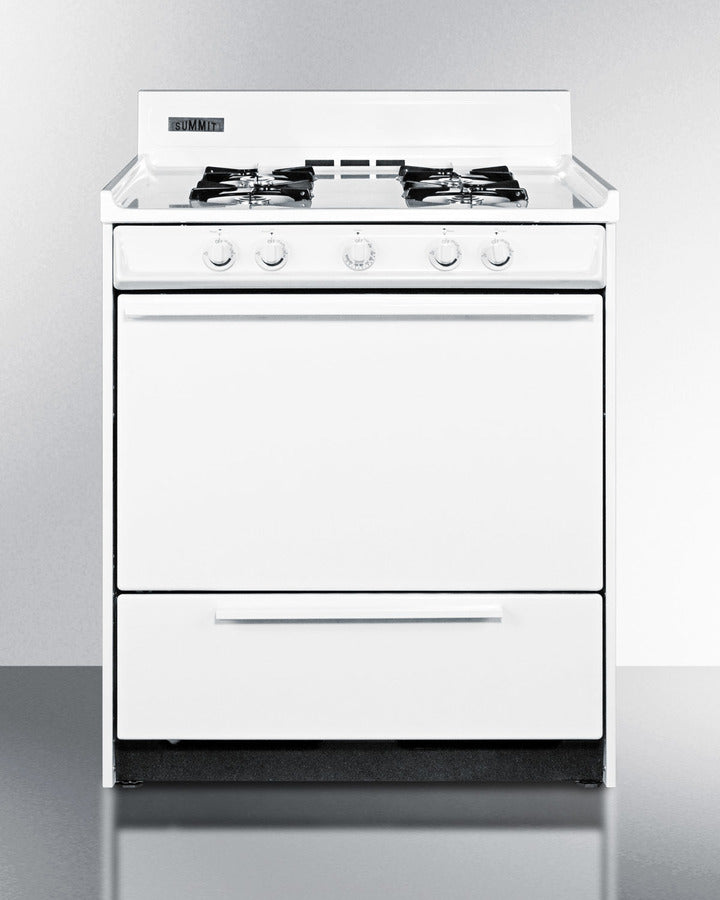 SUMMIT 30" Wide Gas Range - White (WNM210P)