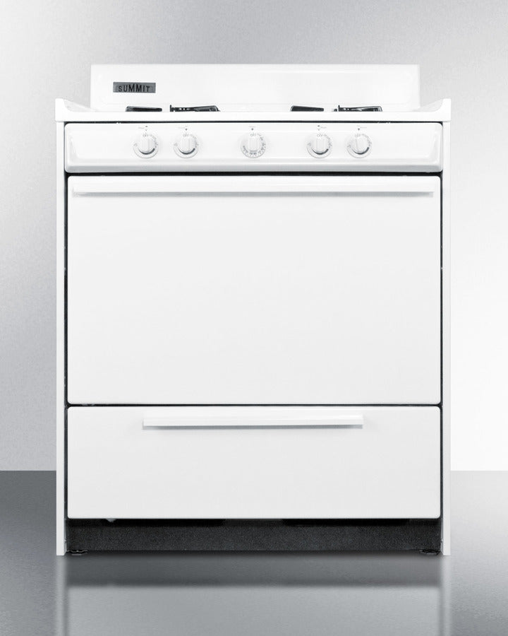 SUMMIT 30" Wide Gas Range - White (WNM210P)