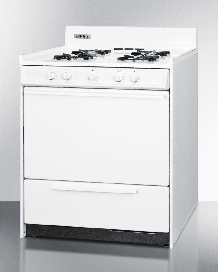SUMMIT 30" Wide Gas Range - White (WNM210P)