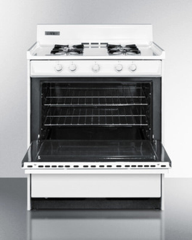 SUMMIT 30" Wide Gas Range - White (WNM210P)