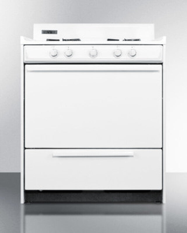 Summit 30" Wide Gas Range - White (WNM210P)