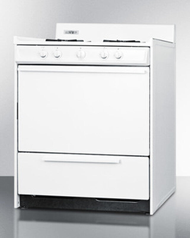 SUMMIT 30" Wide Gas Range - White (WNM210P)