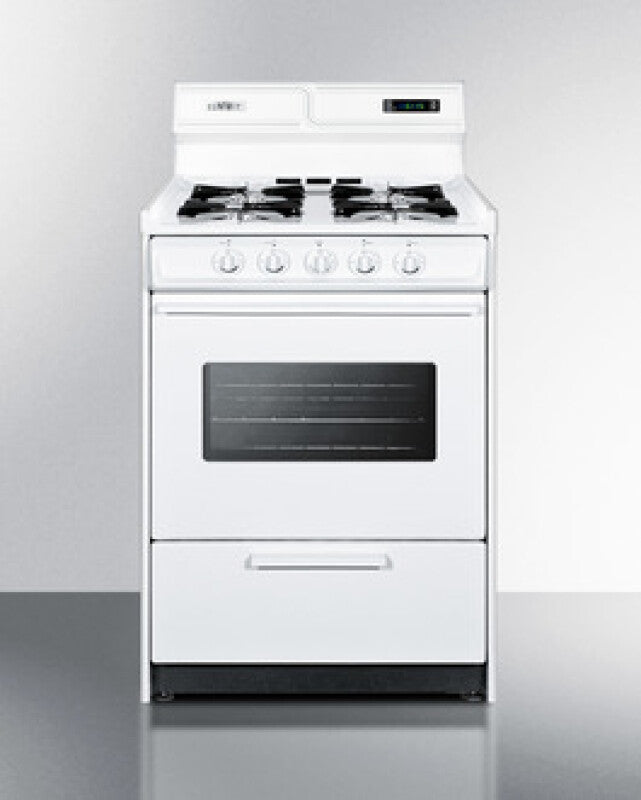 SUMMIT 24" Wide Gas Range - White (WNM6307KW)