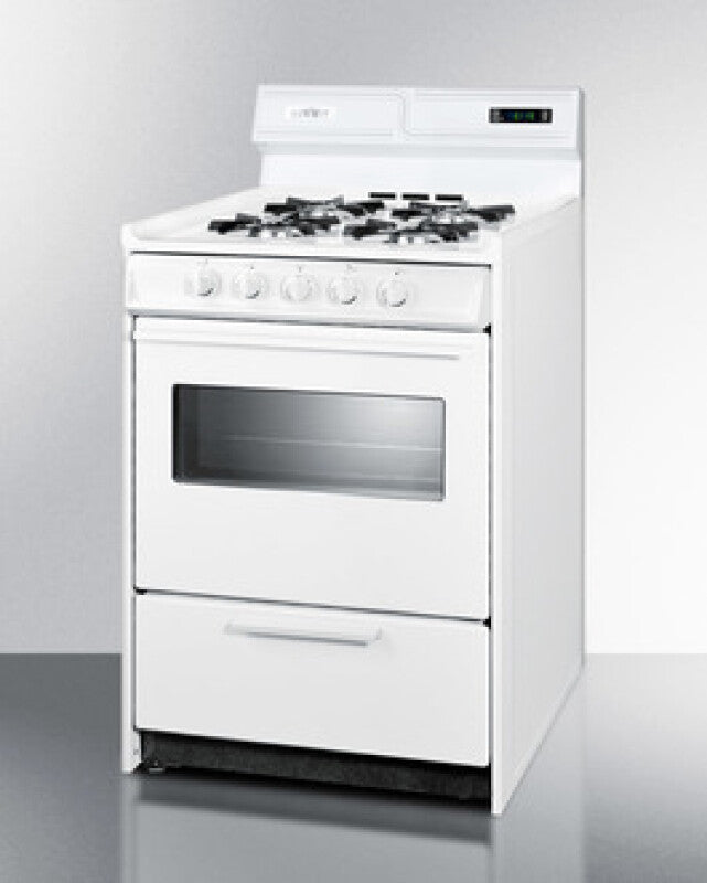 SUMMIT 24" Wide Gas Range - White (WNM6307KW)