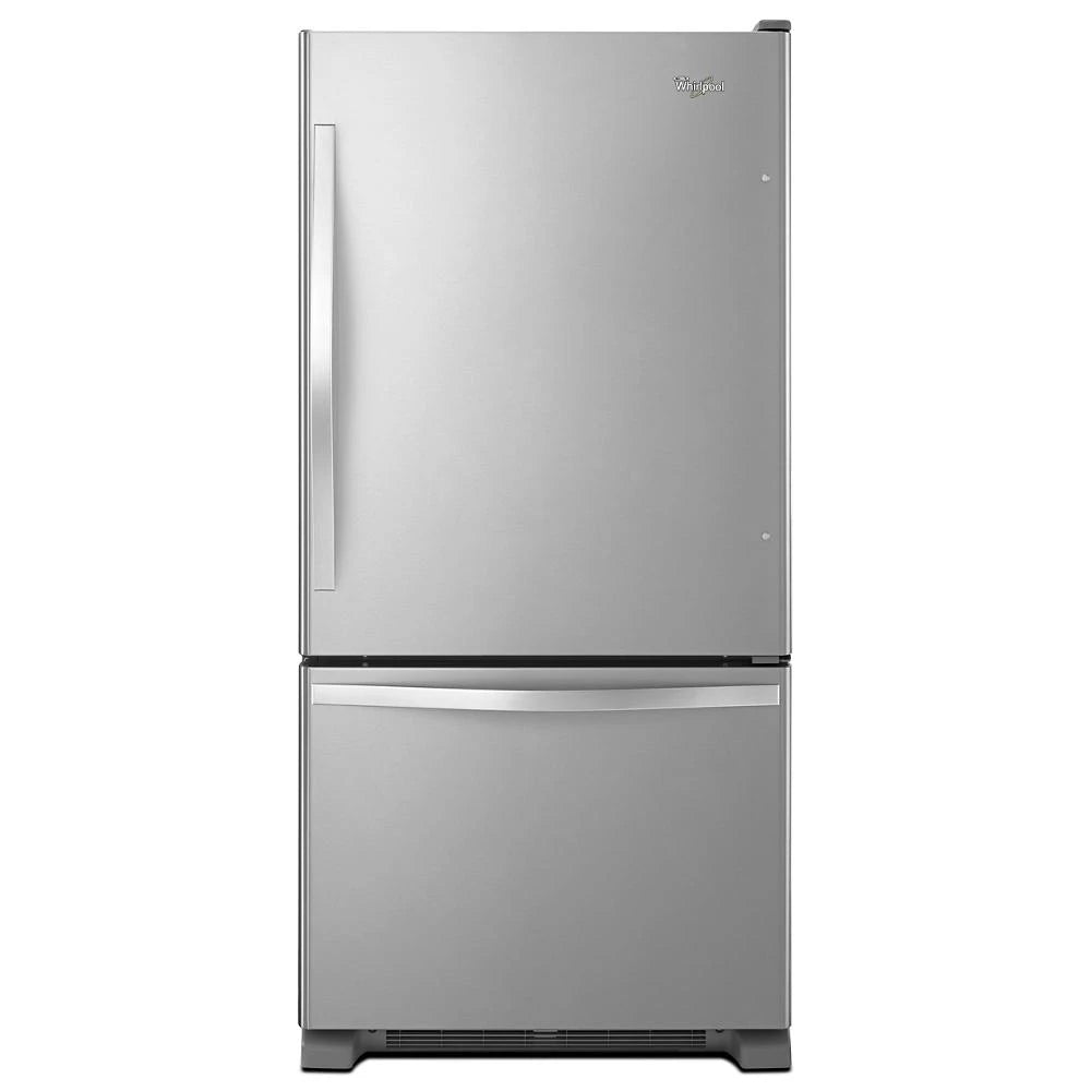 WHIRLPOOL 33-inches wide Bottom-Freezer Refrigerator with SpillGuard™ Glass Shelves - 22 cu. ft - Stainless Steel (WRB322DMBM)