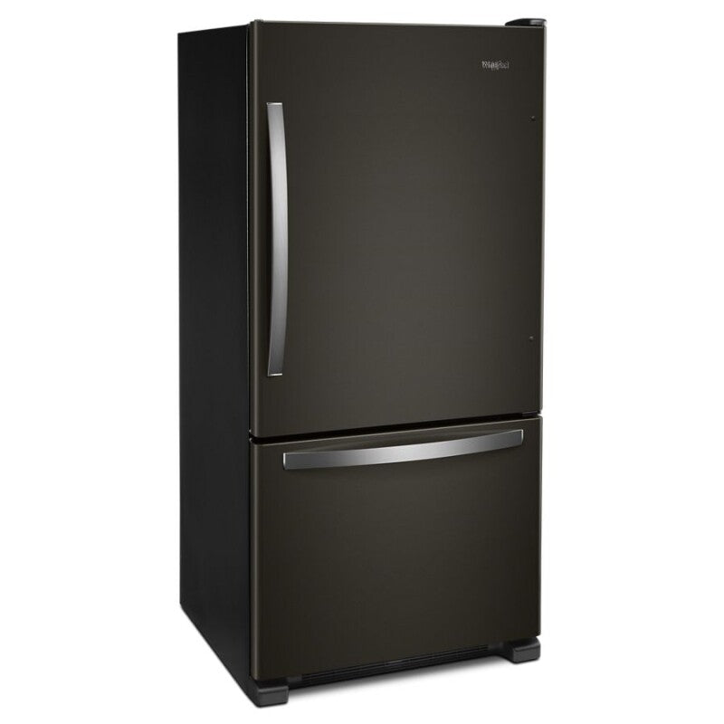Whirlpool 33-inch wide Bottom-Freezer Refrigerator - 22 cu. ft. - Black Stainless (WRB322DMHV)