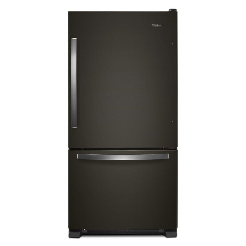 Whirlpool 33-inch wide Bottom-Freezer Refrigerator - 22 cu. ft. - Black Stainless (WRB322DMHV)